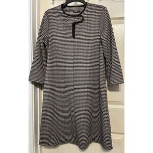 J.McLaughlin A-line Dress Brown Plaid Houndstooth Pockets Sz M Office Academia